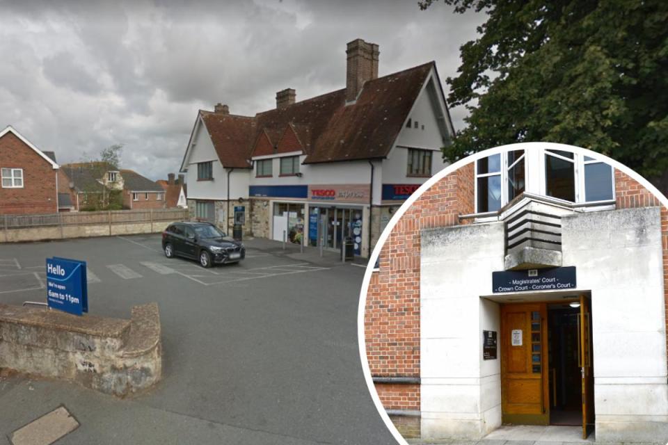 Tesco Express, Lake. Inset: Isle of Wight law courts. <i>(Image: County Press/Google Maps)</i>