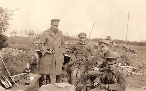 An HQ dugout near Ypres during the First World War, found in a scrapbook belonging to Captain Robert Harley Egerton Bennett - Credit: A.C.H.Bennett / PA 