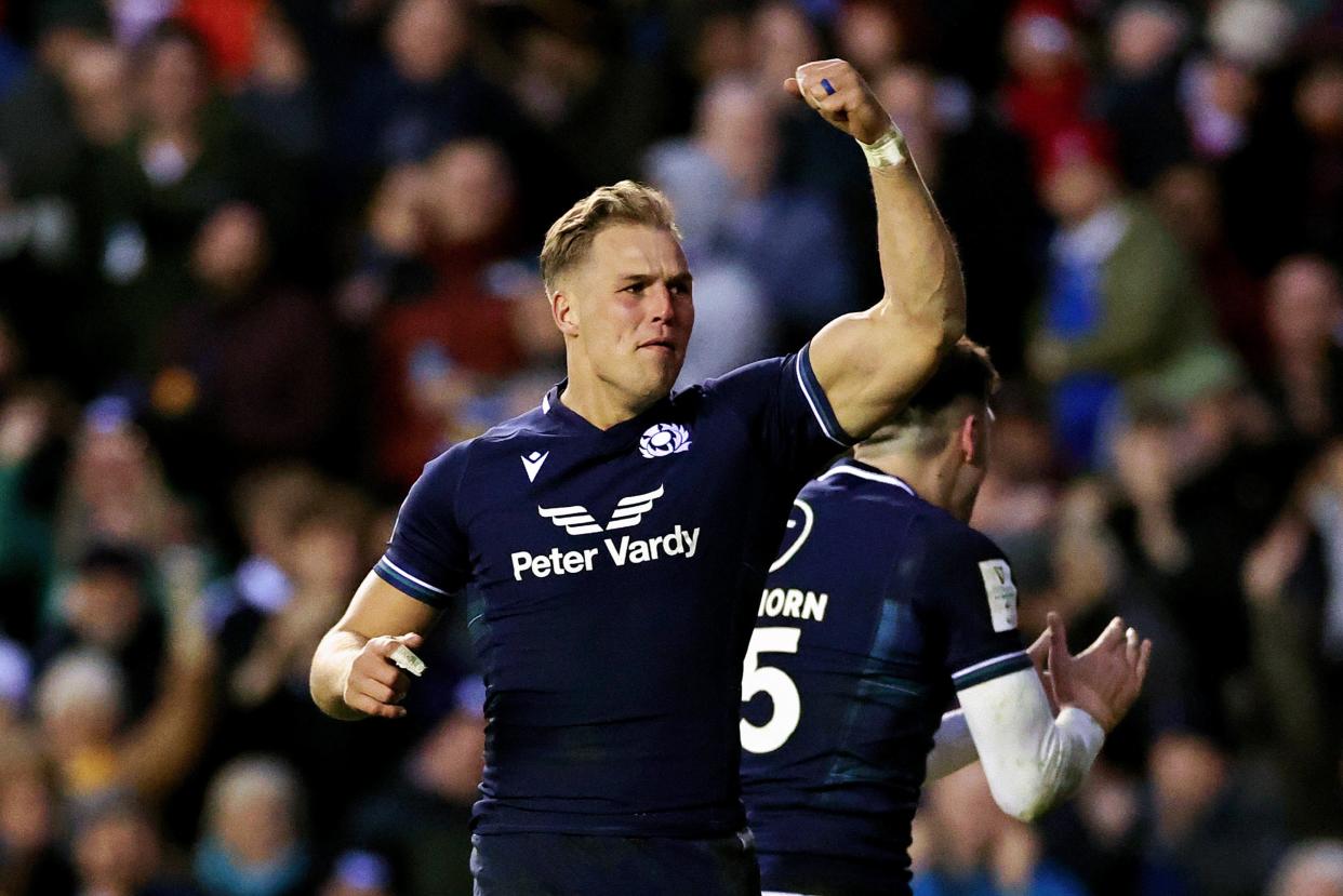 Duhan van der Merwe’s hat trick has set Scotland on course for victory (Getty Images)