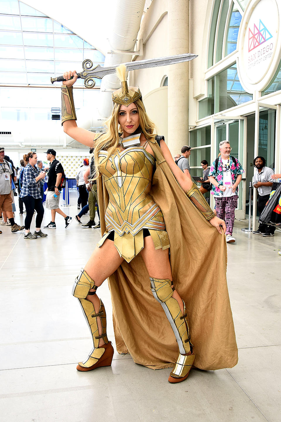 <p>Cosplayer dressed as She-Ra at Comic-Con International on July 20 in San Diego. (Photo: Araya Diaz/Getty Images) </p>