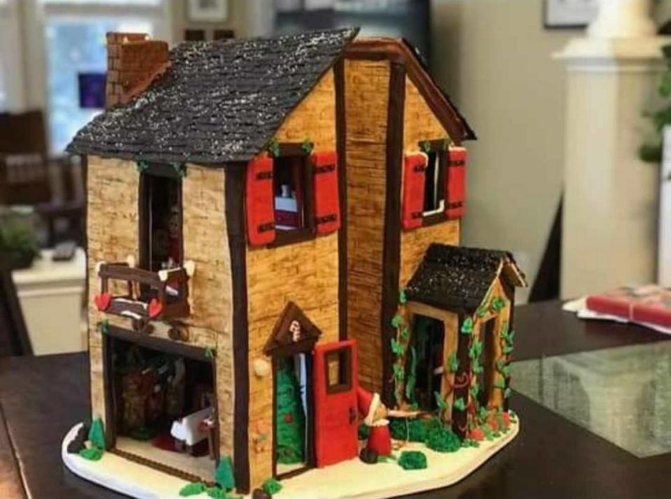 Jenna Stutsman and her mother, Juli Bisenius, won first place in the Town of Cary’s gingerbread house competition a few years ago with their Elf on a Shelf-inspired creation