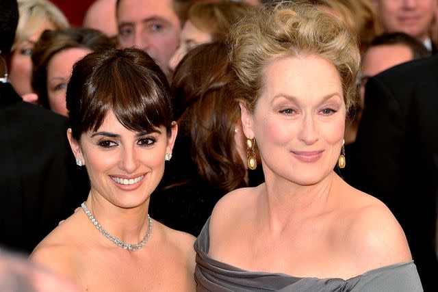 <p>Lester Cohen/WireImage</p> Penélope Cruz and Meryl Streep on Feb. 22, 2009