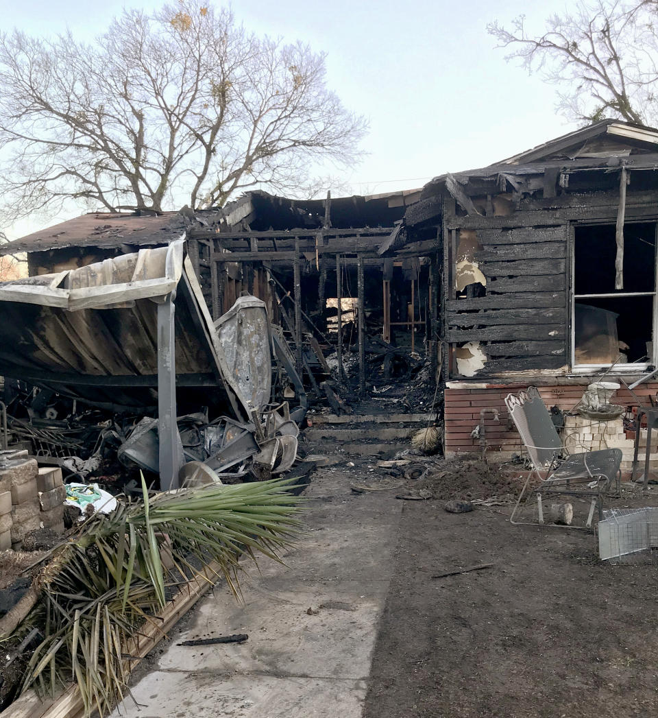 The Rivera house that burned from an early morning fire, in Texas. (Bianca Rivera)