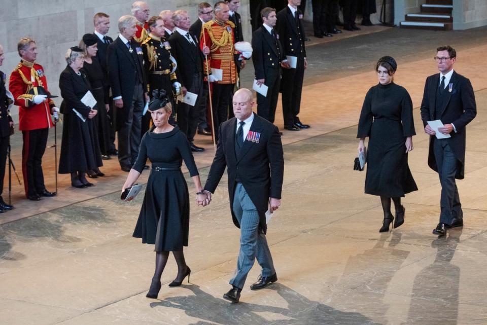 Zara Tindall and her husband Mike also held hands following service for Queen Elizabeth II (Getty Images)