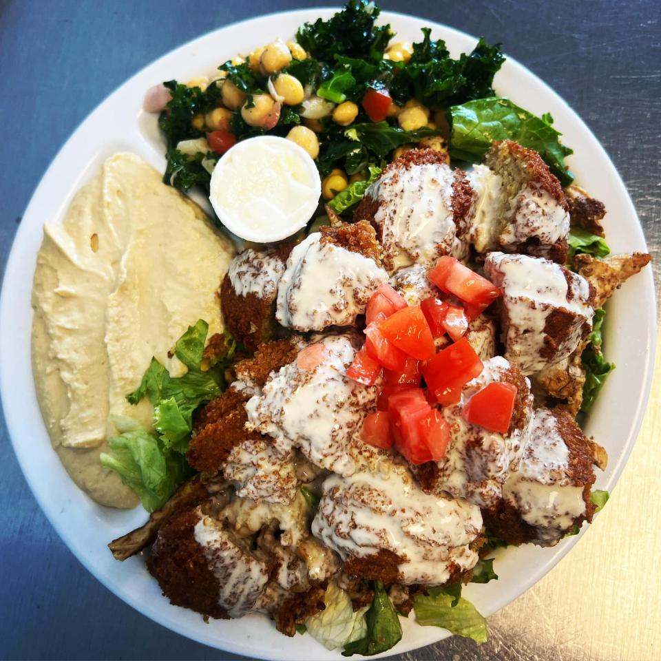 Look at this Chicken Falafel Plate from Lebanese Pita Pocket.