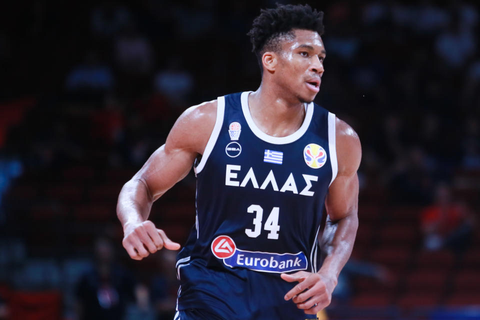 SHENZHEN, CHINA - SEPTEMBER 09: Thanasis Antetokounmpo #43 of Greece in action during FIBA World Cup 2019 Group K match between Czech Republic and Greece at Shenzhen Bay Sports Center on September 9, 2019 in Shenzhen, Guangdong Province of China. (Photo by VCG/VCG via Getty Images)