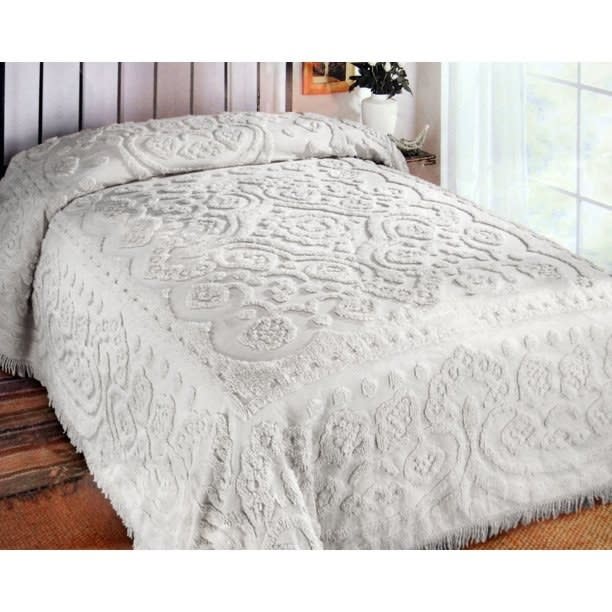 Antique jacquard bedspread