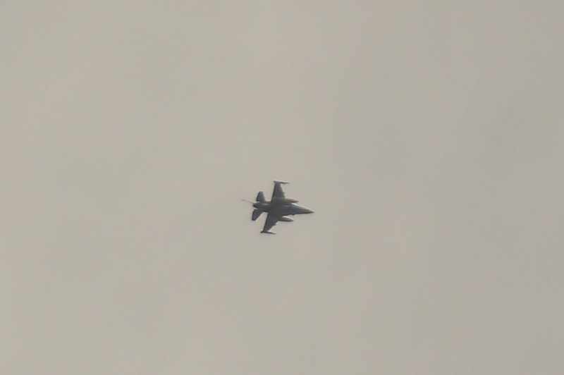 An Israeli air force fighter aircraft flies a sortie over the southern Gaza Strip on Sunday. Photo by Ismael Mohamad/UPI