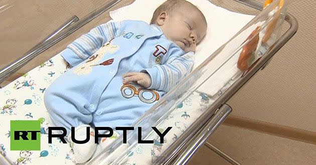 Newborn baby found abandoned in Russia. Source: Ruptly TV - YouTube