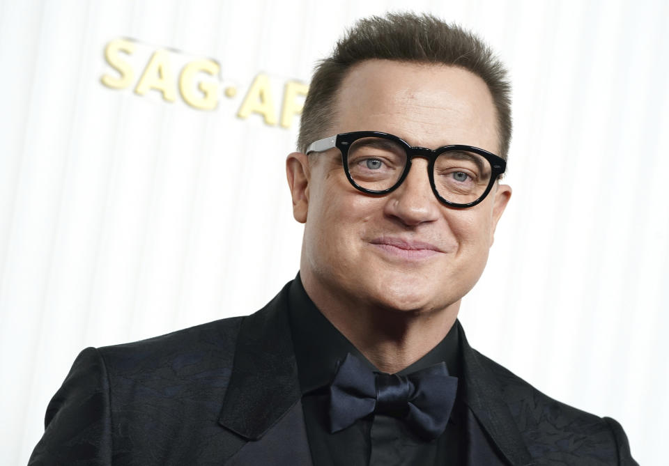 Brendan Fraser arrives at the 29th annual Screen Actors Guild Awards on Sunday, Feb. 26, 2023, at the Fairmont Century Plaza in Los Angeles. (Photo by Jordan Strauss/Invision/AP)