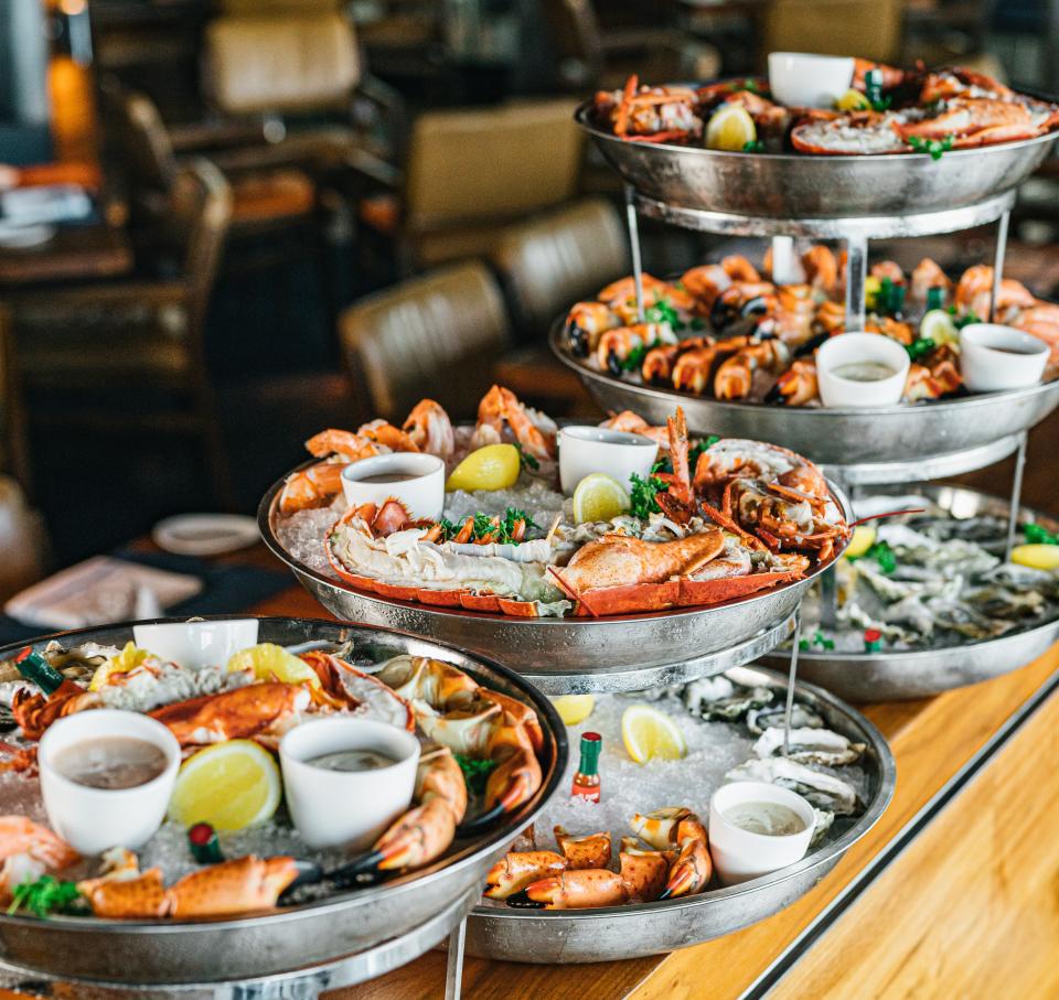 Stone crabs star on seafood towers at 1000 North restaurant in Jupiter.