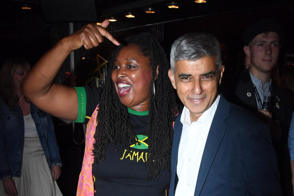 Sadiq Khan and Dawn Butler at Jamaica Night at the Labour Conference (Jeremy Selwyn)