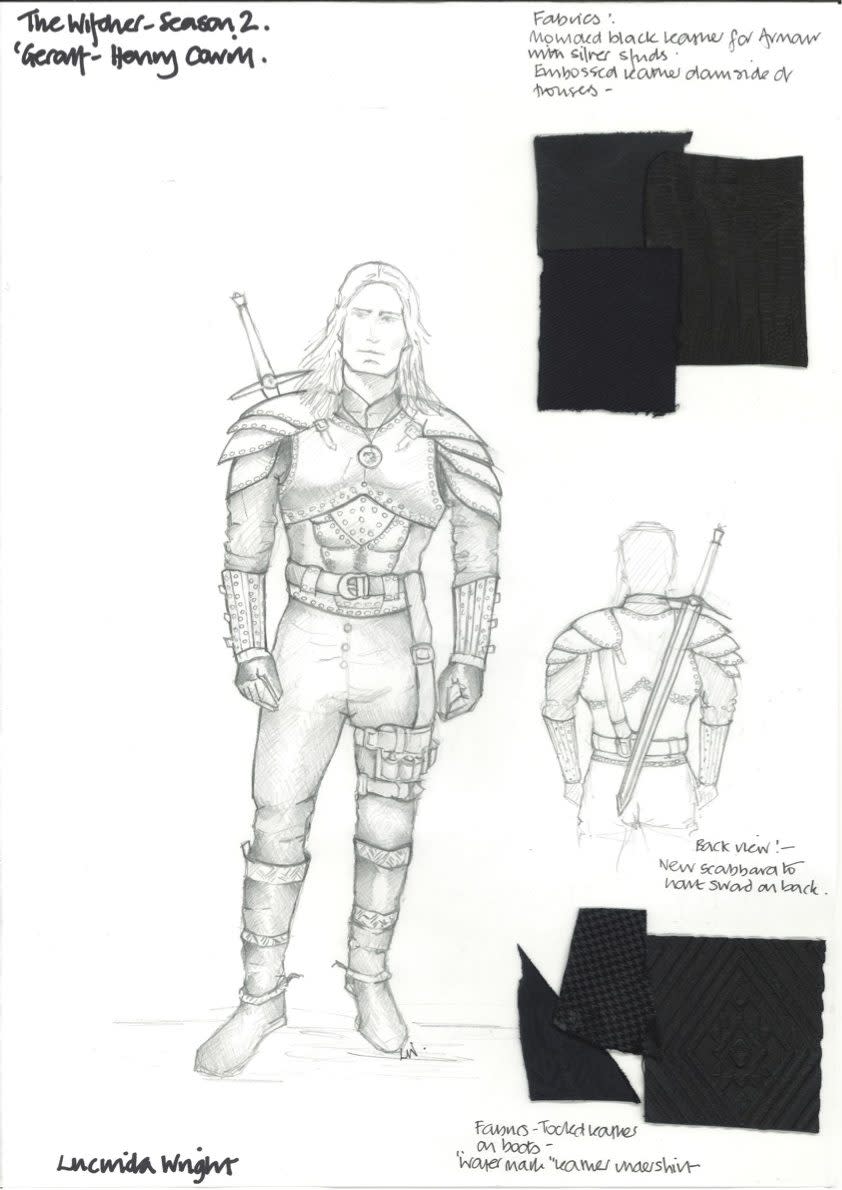 Lucinda Wright’s concept for Geralt’s updated look - Credit: Netflix/Lucinda Wright