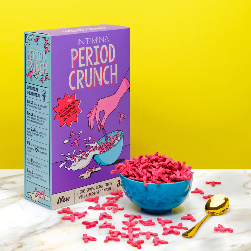 Period crunch has been designed to be a menstrual conversation starter. (INTIMINA)