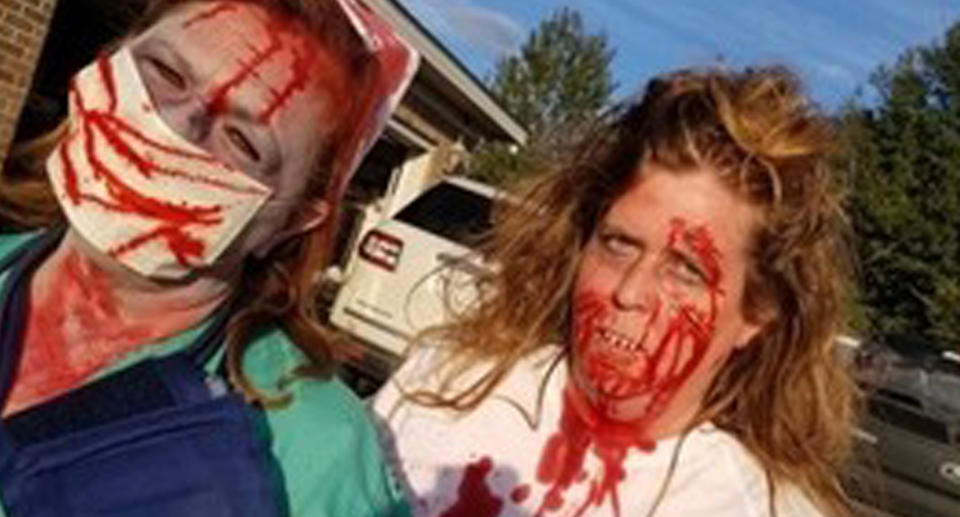 Anna Tew donned a zombie outfit on the weekend as part of her Halloween celebrations. Source: WKRG