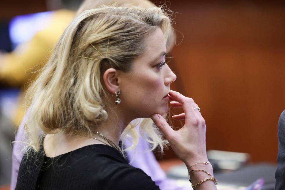 Amber Heard durante el juicio (AP)
