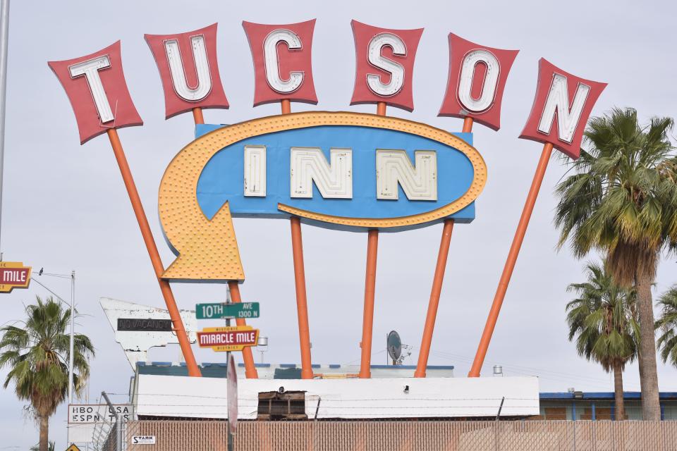 The iconic Tucson Inn neon sign in Tucson as seen on June 1, 2023.