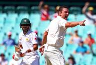 Cricket - Australia v Pakistan - Third Test cricket match - Sydney Cricket Ground, Sydney, Australia - 7/1/17 Australia's Josh Hazlewood appeals successfully for LBW to dismiss Pakistan's Babar Azam.