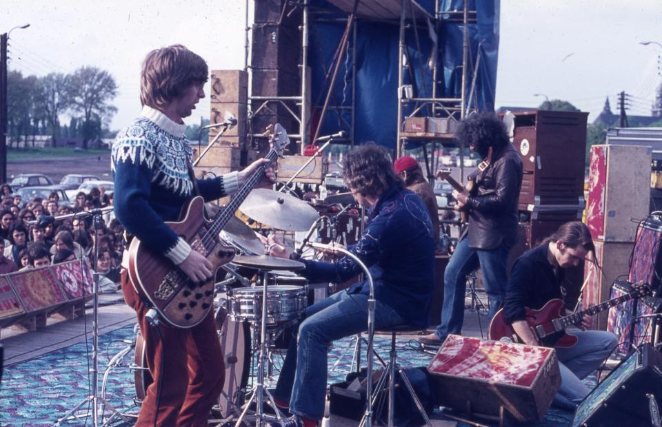 Phil Lesh, from left, Bill Kreutzmann, Jerry Garcia and Bob Weir of the Grateful Dead, pictured on stage during the band's 1972 tour of Europe. That period is being commemorated with special releases, including a remasted version of the "Europe '72" LP, and the return of the Grateful Dead Meet-Up at the Movies.
