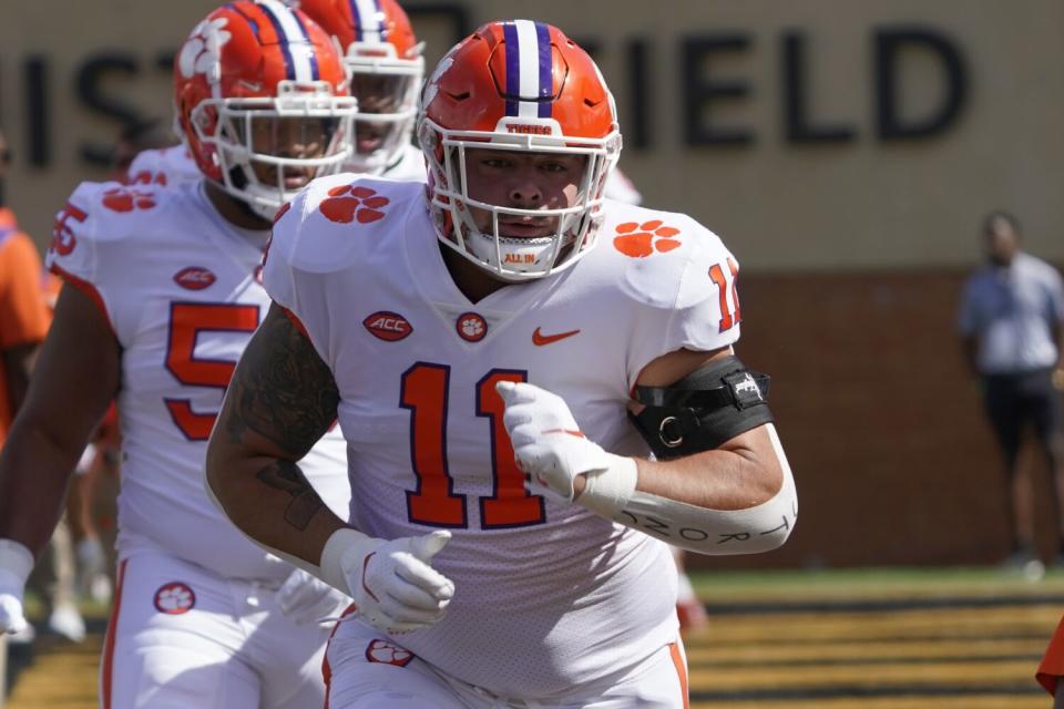 Clemson defensive tackle Bryan Bresee warms up before a game against Wake Forest in September.
