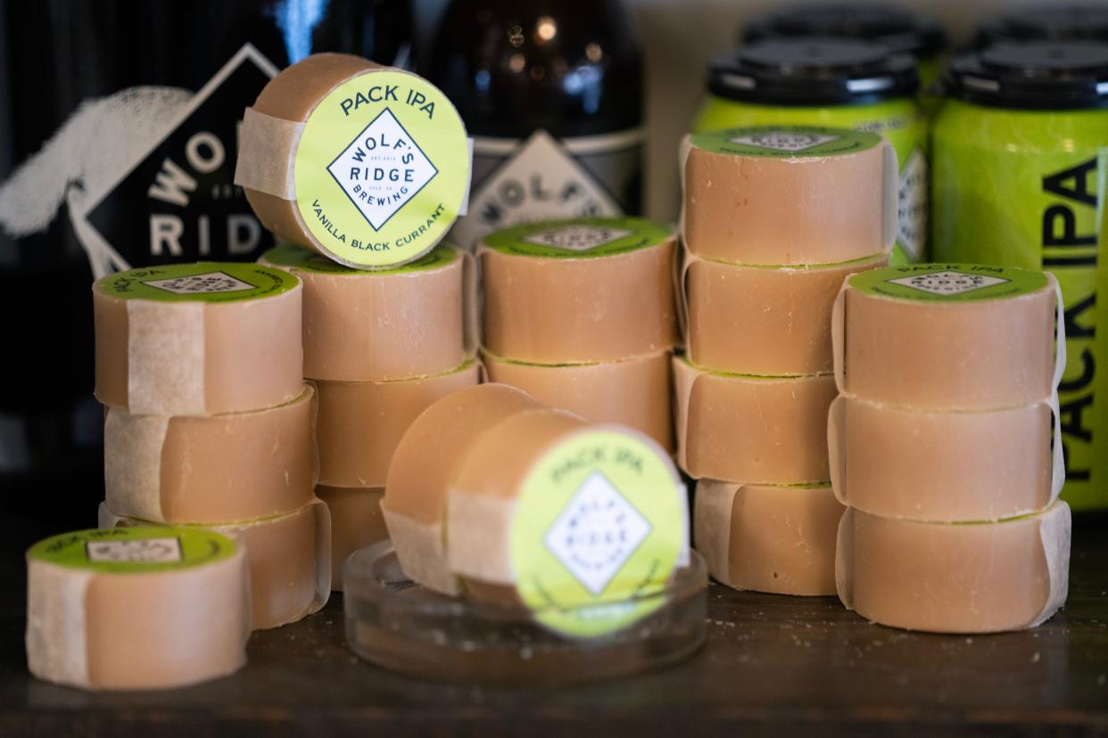 Pack IPA scented bar soap made in-house by the Glenn Avenue Soap Company in Grandview Heights.