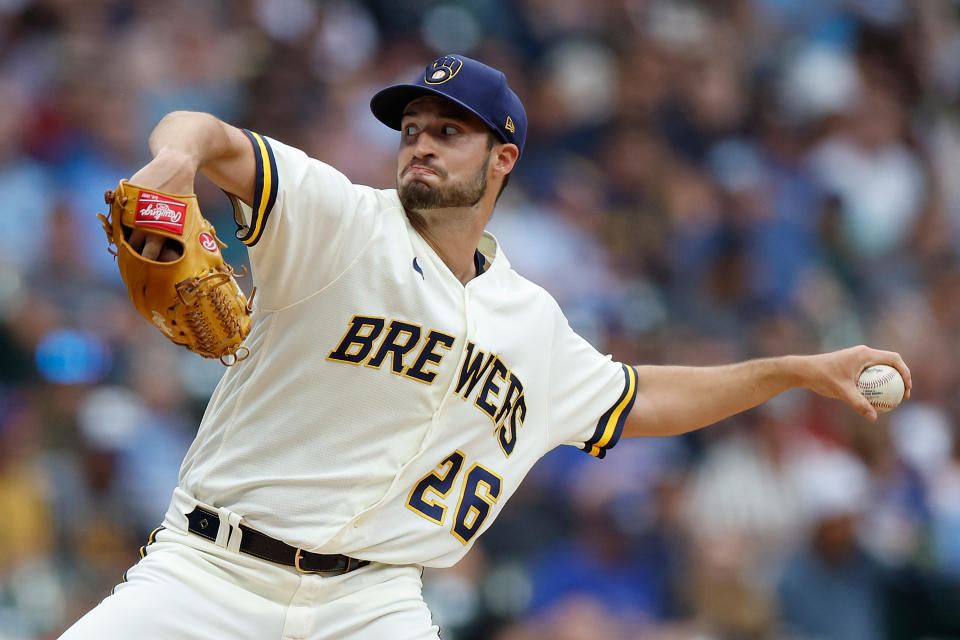 Aaron Ashby #26 of the Milwaukee Brewers has fantasy value