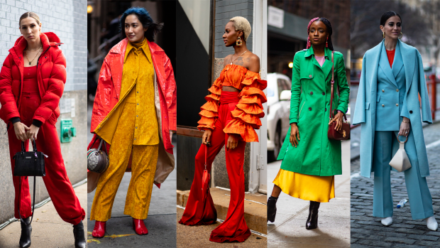 On the street at New York Fashion Week Fall 2020. 