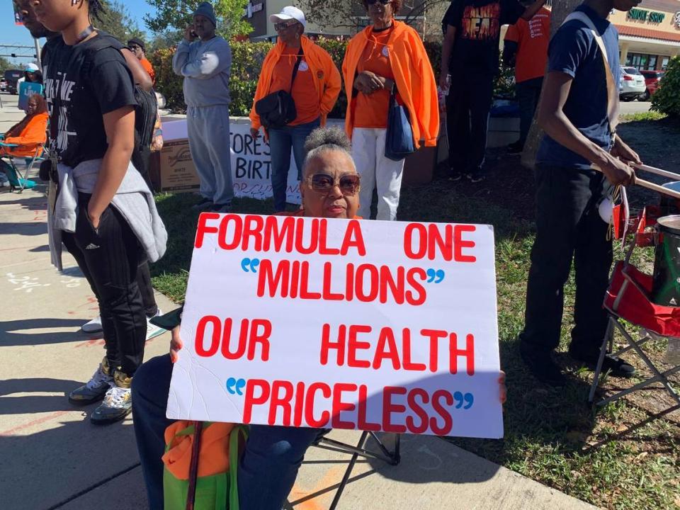 Miami Gardens residents protest Formula One races being held in their neighborhood.