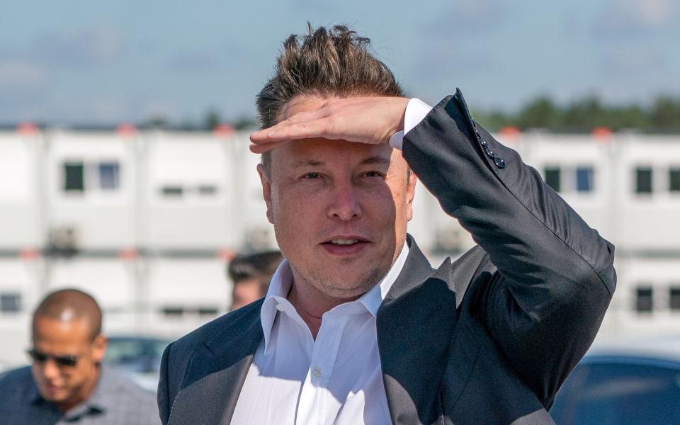 Tesla chief executive Elon Musk visiting Tesla's factory in Germany recently - Shuttershock