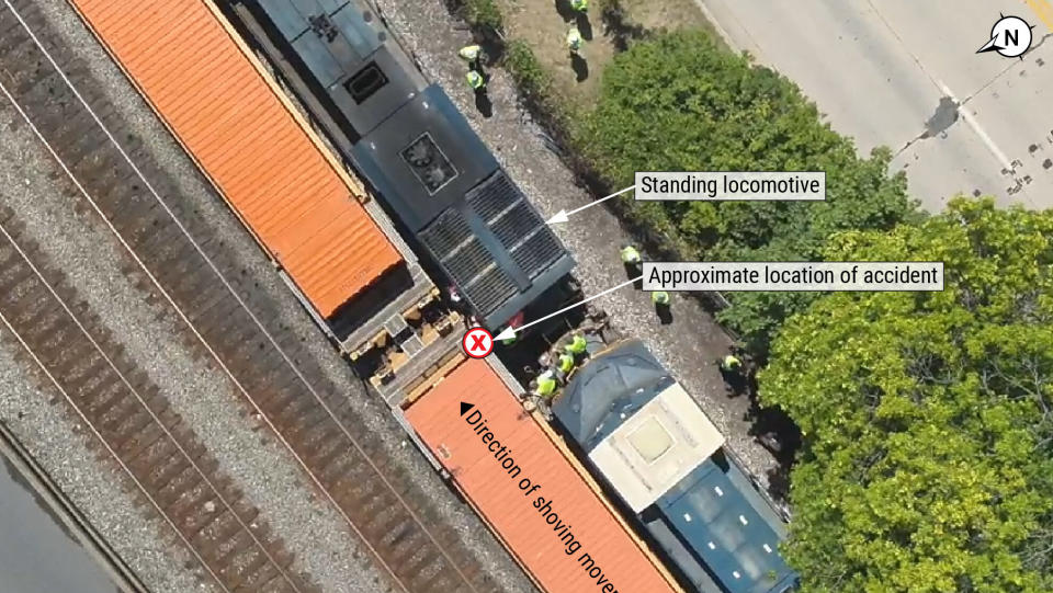 NTSB's initial investigation report features this photo from CSX of the incident site. (Photo: NTSB/CSX)