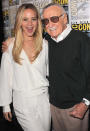 <p>After appearing on panels for her two big franchise films — <i>The Hunger Games </i>and <i>X-Men</i> — Lawrence poses with comic-book legend and <i>X-Men</i> creator Stan Lee on July 11, 2015.<i> (Photo: Albert L. Ortega/Getty Images)</i></p>