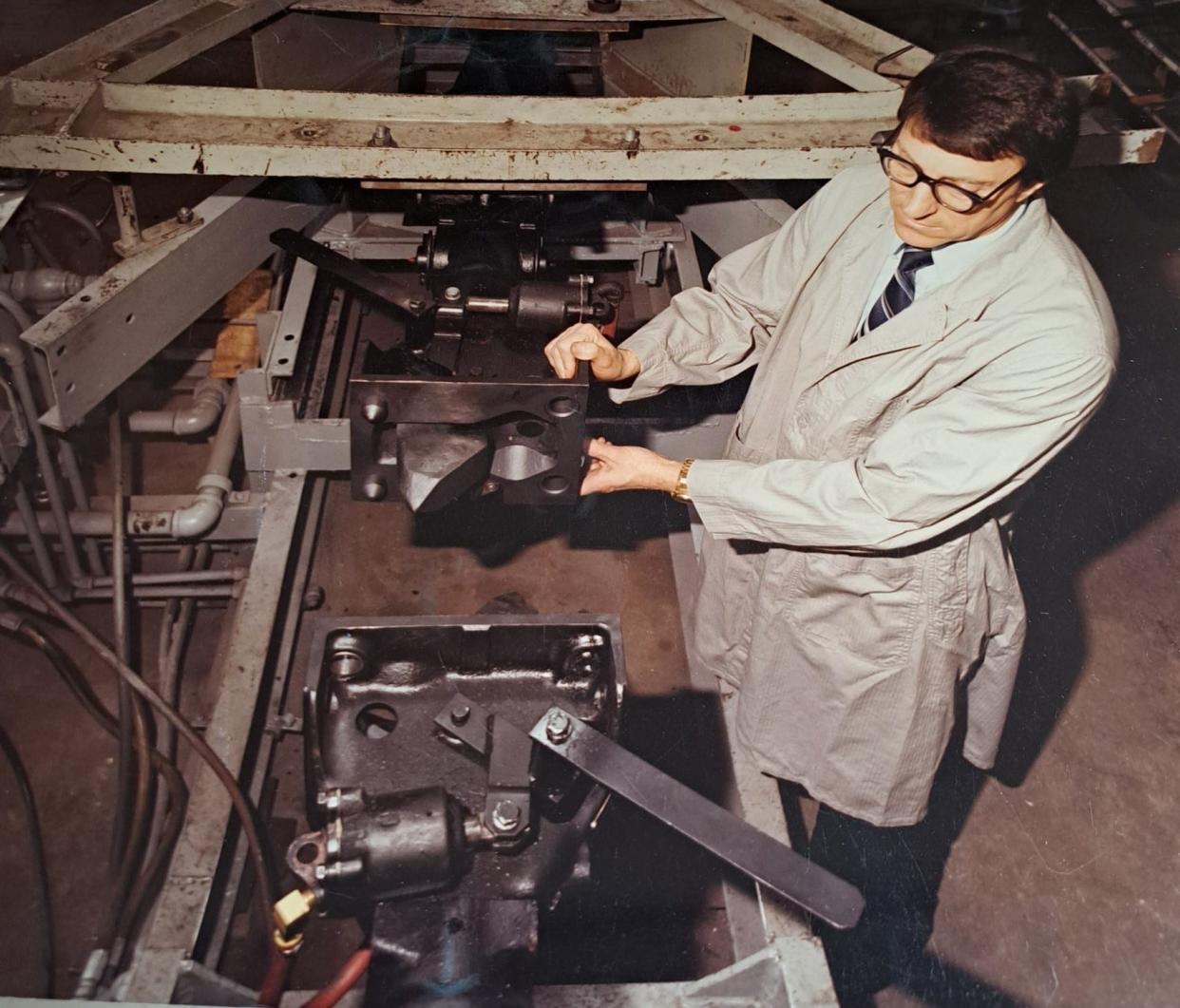 Zoltan Kovacs works at the former Ohio Brass plant in Mansfield.