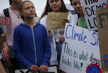 Swedish teen climate activist Thunberg and environmental advocates rally near the White House in Washington