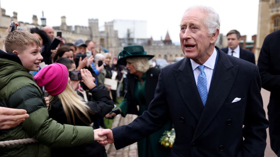 The King appeared at ease during the outing on Easter Sunday, his most significant public appearance since being diagnosed with cancer. - Hollie Adams/Pool/Reuters