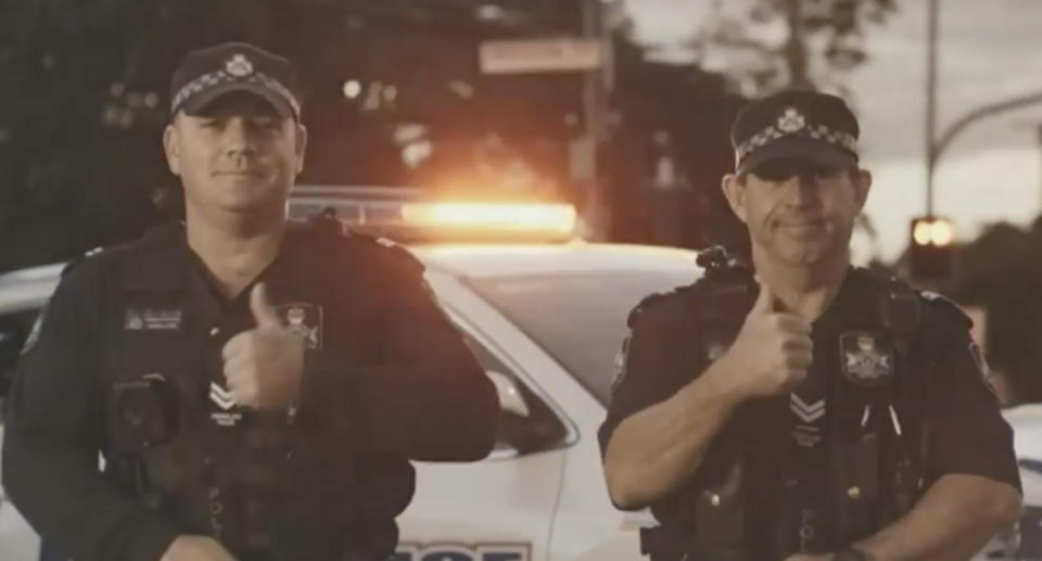 A still from a Queensland Police ad campaign on not dialling Triple-0 for unnecessary reasons is pictured.