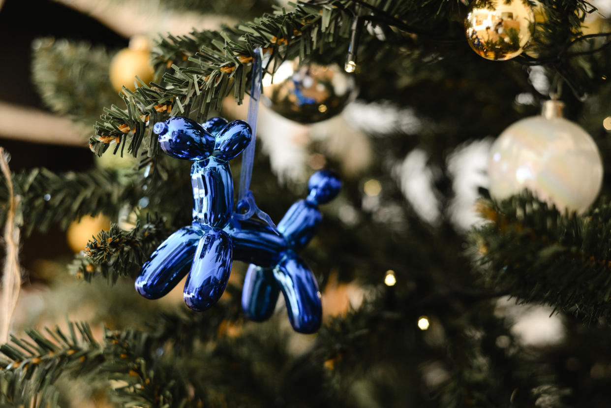 Christmas Decoration in the shape of a blue balloon dog