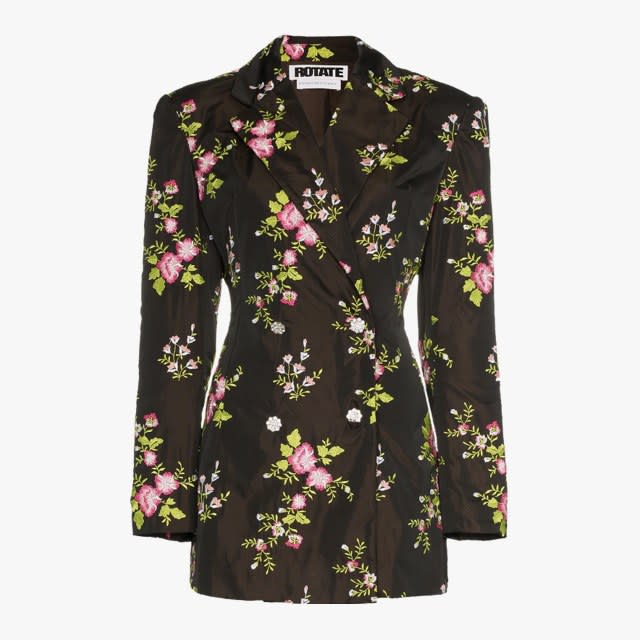 Rotate Floral Embroidered Blazer