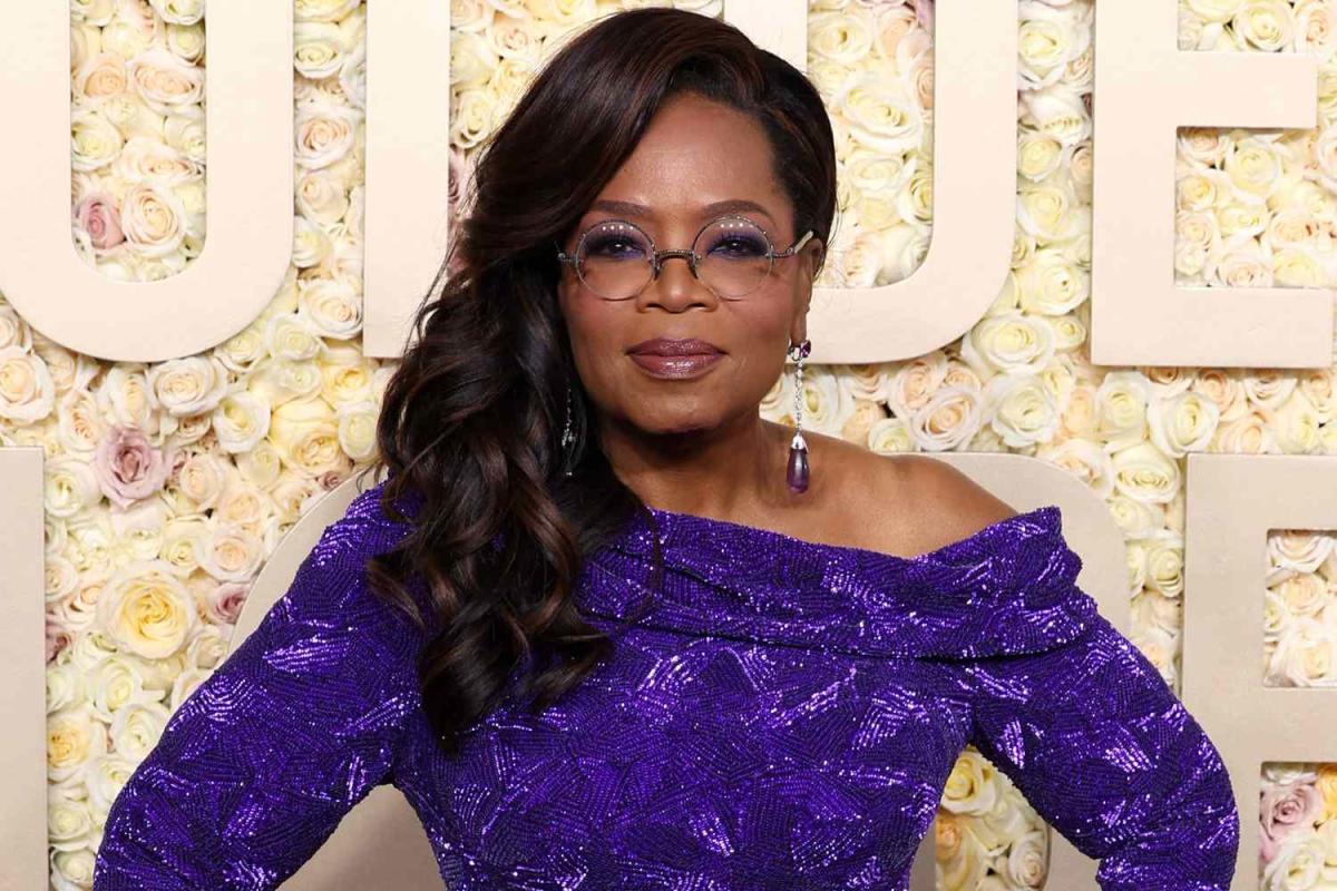 Oprah Stuns In Purple on Golden Globes Red Carpet