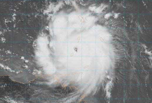 Hurricane Beryl makes landfall on Carriacou Island with 150-mph winds July 1, 2024.