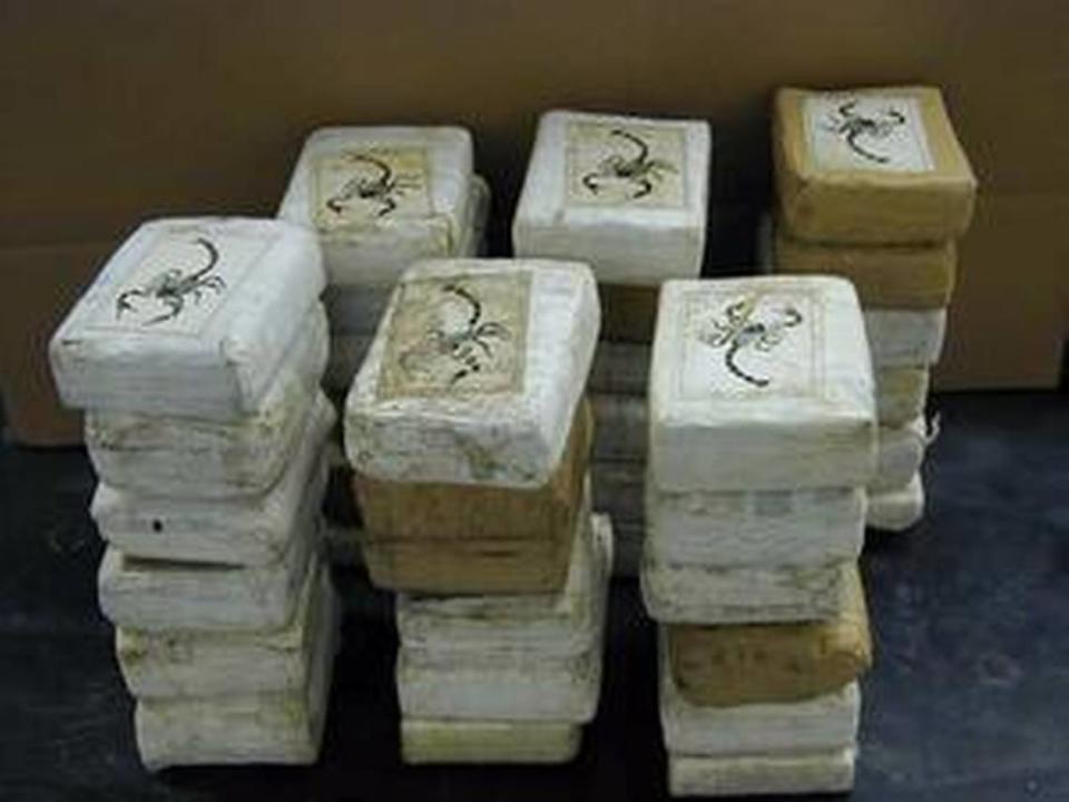 Seized bricks of cocaine.