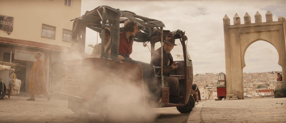 Indiana Jones (Harrison Ford) teams with his goddaughter Helena (Phoebe Waller-Bridge) in the action adventure "Indiana Jones and the Dial of Destiny."