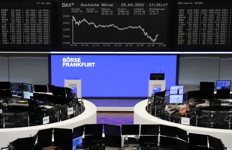 The German share price index DAX graph is pictured at the stock exchange in Frankfurt