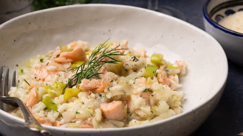 lemony salmon risotto