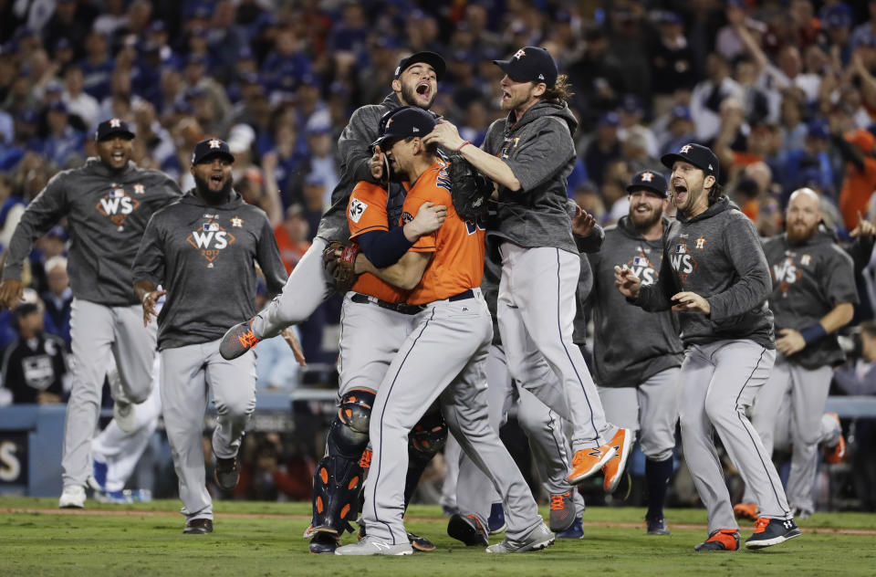 The Astros weren&#39;t the only ones celebrating their World Series win &#x002014; bettors won $11.4 million because of them. (AP)