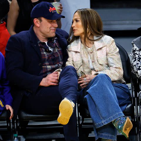 <p>Kevork Djansezian/Getty </p> Jennifer Lopez and Ben Affleck