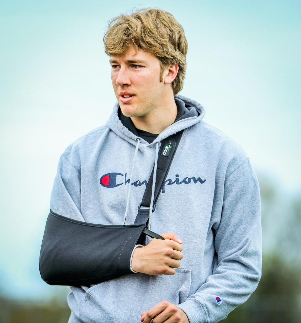 Bridgewater-Raynham lacrosse goalie Nate Carfagna suffered a season-ending clavicle injury in the fourth game of the 2022 season.