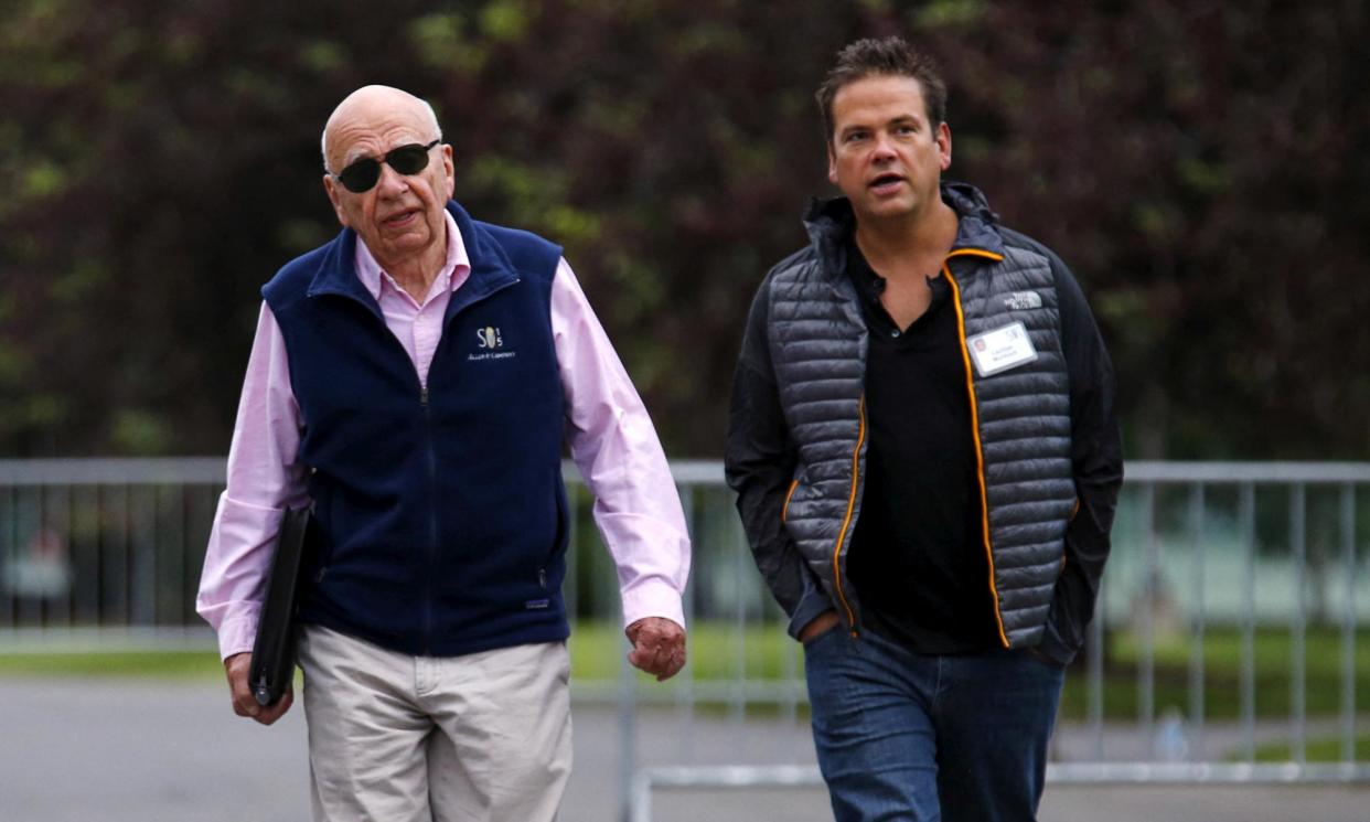 <span>Rupert Murdoch is engaged in a legal battle to secure Lachlan, right, sole control of the family’s investments.</span><span>Photograph: Mike Blake/Reuters</span>