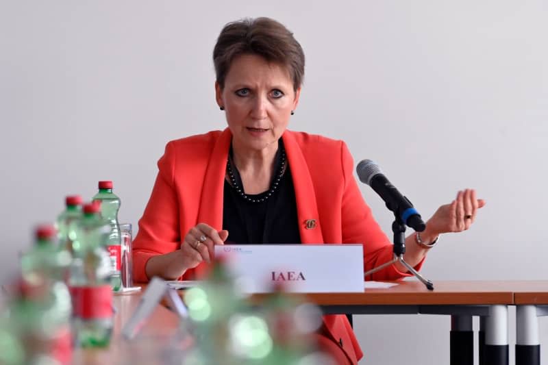 Elena Buglova, Director of the IAEA Division of Nuclear Security, speaks during a press conference with the delegates and member States Representatives tour of the Nuclear Security Training and Demonstration Centre (NSTDC). Dean Calma/IAEA/dpa