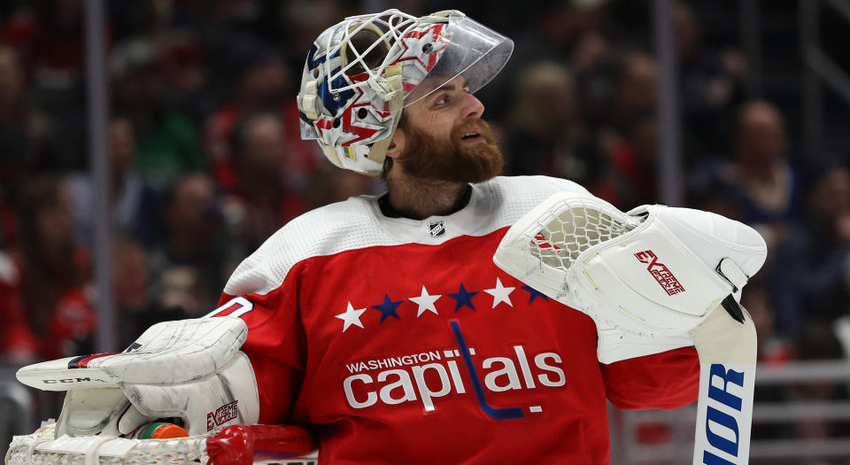 In a contract year, Braden Holtby has not had his best season. (Getty Images)