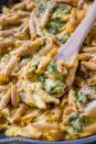 <p>One pan of comfort, coming right up.</p><p>Get the recipe from <a rel="nofollow noopener" href="http://sallysbakingaddiction.com/2015/10/01/creamy-butternut-squash-mac-and-cheese-with-kale/" target="_blank" data-ylk="slk:Sally's Baking Addiction;elm:context_link;itc:0;sec:content-canvas" class="link ">Sally's Baking Addiction</a>.</p>